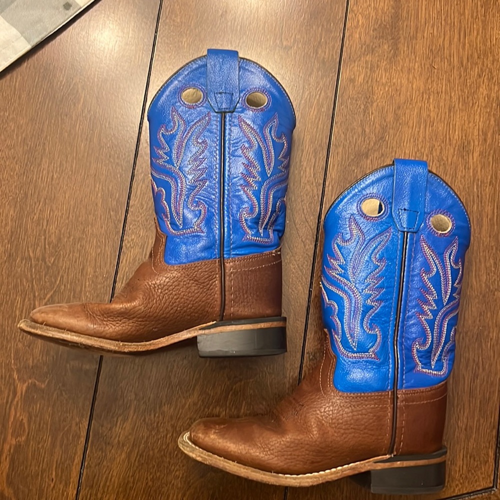 Old West Real Leather Youth Boots